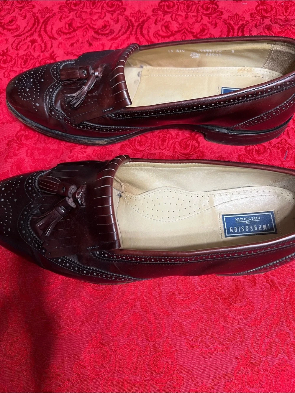 Bostonian Impressions Men’s 15 B/C Burgundy Leather Kiltie Tassel Loafers USA